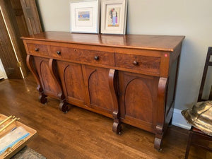 Beautiful Burled Wood Antique Credenza/Sideboard