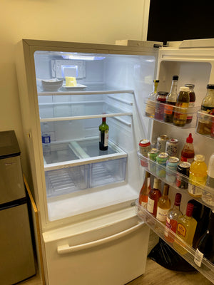 GE 20.9 cu.ft. Bottom Freezer Refrigerator White - GBE21AGKAKWW