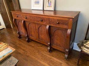 Beautiful Burled Wood Antique Credenza/Sideboard