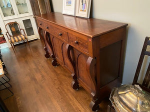 Beautiful Burled Wood Antique Credenza/Sideboard