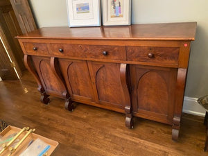 Beautiful Burled Wood Antique Credenza/Sideboard