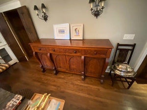 Beautiful Burled Wood Antique Credenza/Sideboard