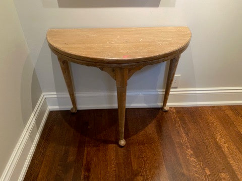Wood Demilune Drop Down Table