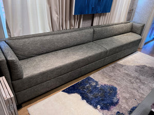 Custom Made Grey Upholstered Banquette
