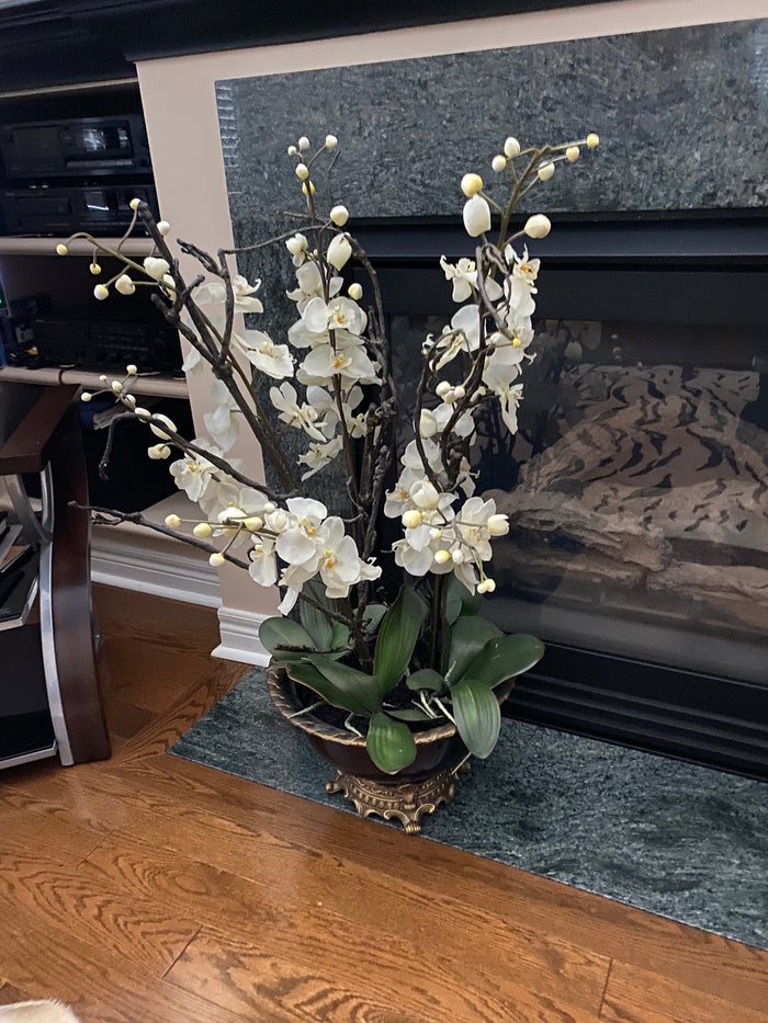 Faux Indoor Orchids with Planter