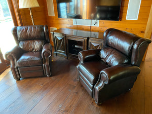 2 Bernhardt Leather Reclining Chairs