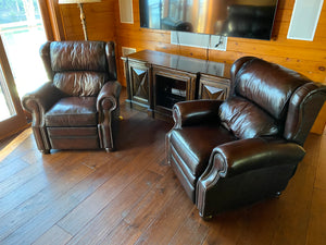2 Bernhardt Leather Reclining Chairs