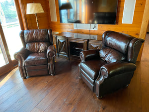 2 Bernhardt Leather Reclining Chairs