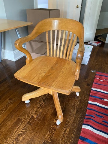 The H. Krug Furniture Co Vintage 1950's Oak Swivel Office Chair