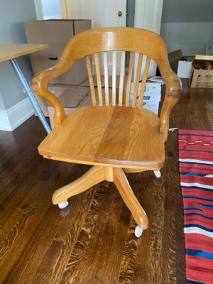 The H. Krug Furniture Co Vintage 1950's Oak Swivel Office Chair