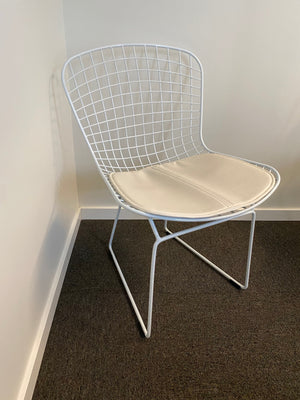 White Bertoia-Style Side Chair with Seat Pad (*8 Available)
