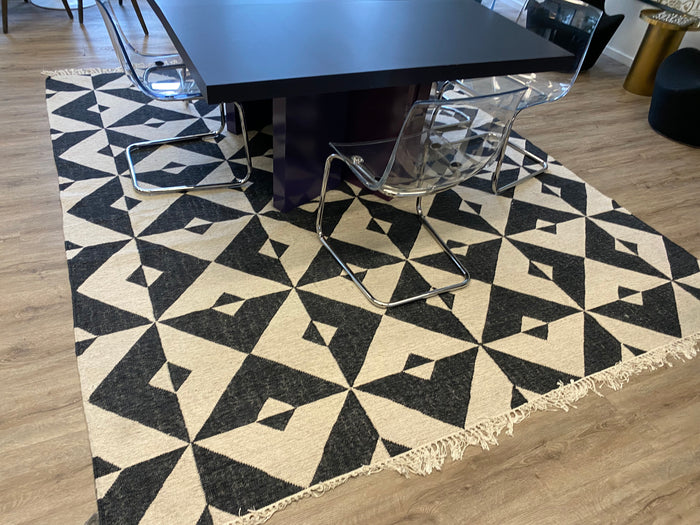 West Elm Handcrafted Wool/Cotton Graphic Tile Rug- 8x10 # 2