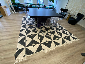 West Elm Handcrafted Wool/Cotton Graphic Tile Rug- 8x10 # 1