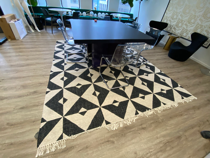 West Elm Handcrafted Wool/Cotton Graphic Tile Rug- 8x10 # 1