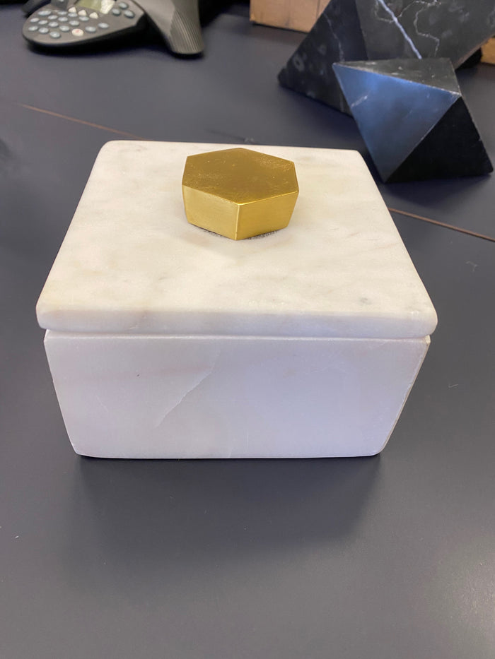 Square Marble Box with Lid