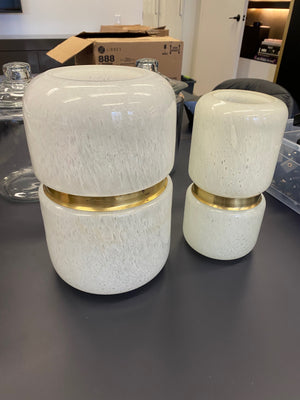 2 Glass & Bass "Audrey" Decor Vases