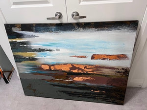 Abstract Wall Art, Gold Tint