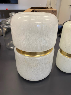 2 Glass & Bass "Audrey" Decor Vases