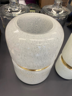 2 Glass & Bass "Audrey" Decor Vases