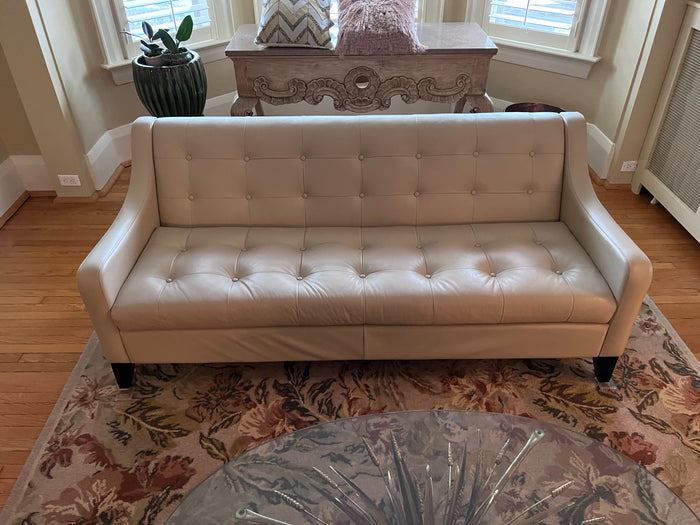 Cream Leather Sofa