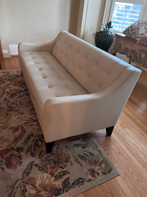 Cream Leather Sofa