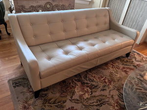 Cream Leather Sofa