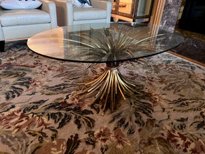 MCM Hollywood Regency COCO CHANEL Style Wheat Sheaf Oval Coffee Table
