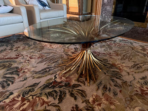 MCM Hollywood Regency COCO CHANEL Style Wheat Sheaf Oval Coffee Table
