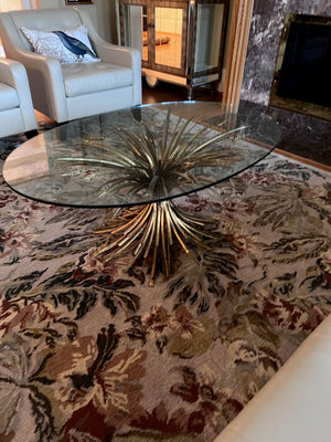 MCM Hollywood Regency COCO CHANEL Style Wheat Sheaf Oval Coffee Table