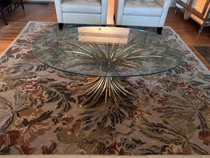MCM Hollywood Regency COCO CHANEL Style Wheat Sheaf Oval Coffee Table