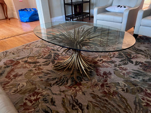 MCM Hollywood Regency COCO CHANEL Style Wheat Sheaf Oval Coffee Table