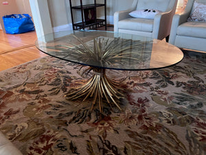 MCM Hollywood Regency COCO CHANEL Style Wheat Sheaf Oval Coffee Table