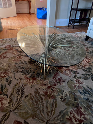 MCM Hollywood Regency COCO CHANEL Style Wheat Sheaf Oval Coffee Table