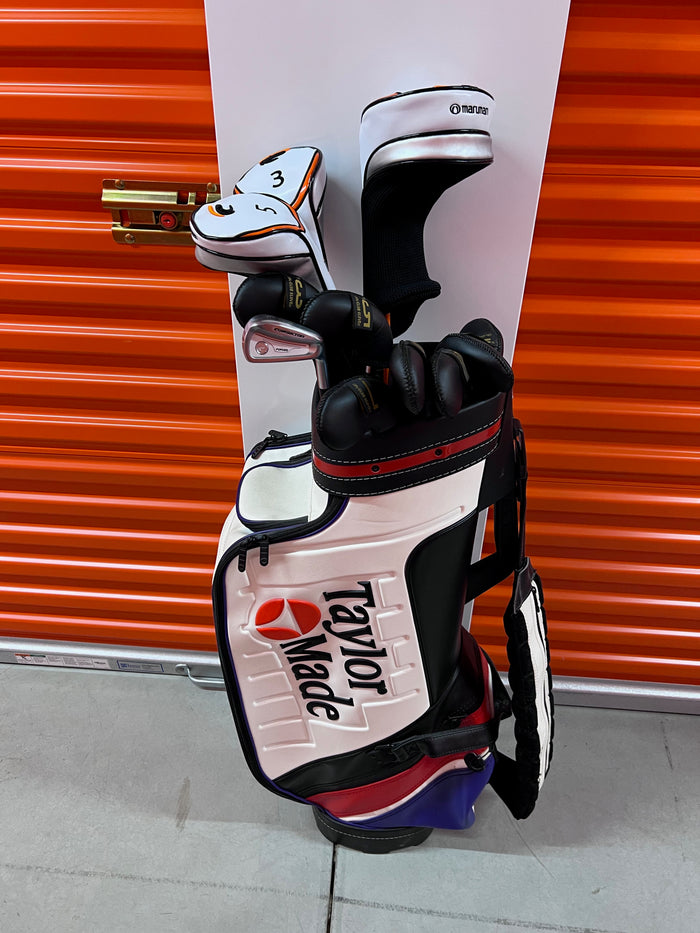 MARUMAN CONDUCTOR PRO FORGED IRONS 3-PW- Driver 9.5°, 3 Wood  14.5°, 5 Wood  18°, Right Hand, Steel Shaft, Stiff Flex + Taylormade Bag