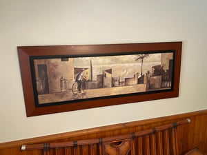 Framed Wall Art- Biking in Town