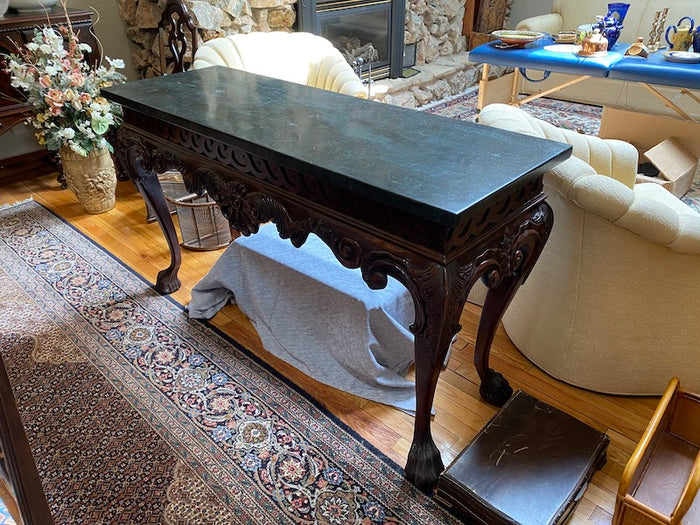 Faux Marble Top Console Table from ELTE