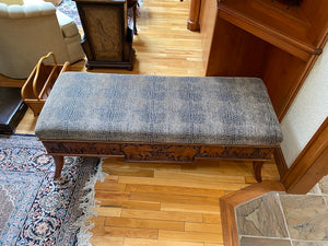 Sam Moore Furniture by La Z Boy- Elephant Wood/Upholstered Bench