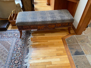 Sam Moore Furniture by La Z Boy- Elephant Wood/Upholstered Bench