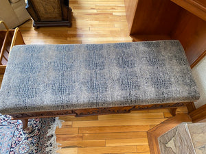 Sam Moore Furniture by La Z Boy- Elephant Wood/Upholstered Bench