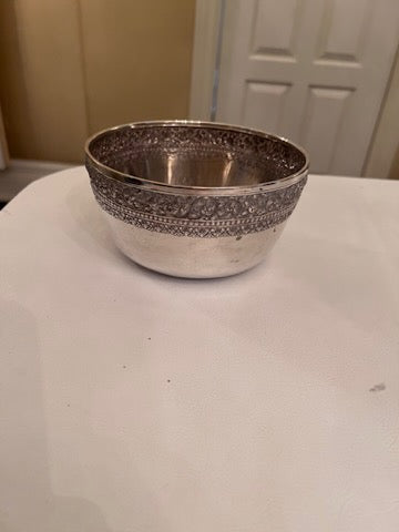 T900 Silver Bowl- Made in Cambodia- 6"