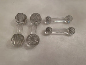 2 Pairs of Crystal Knife Rests