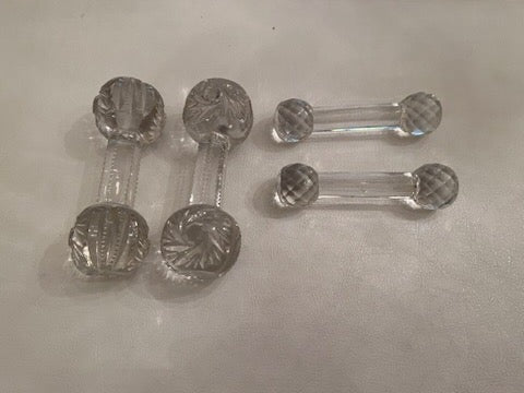 2 Pairs of Crystal Knife Rests