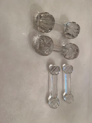 2 Pairs of Crystal Knife Rests