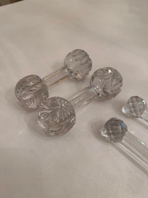 2 Pairs of Crystal Knife Rests