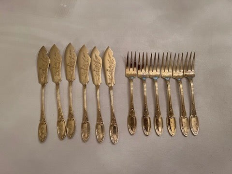 Silver Plated Fish Set- Service for 6