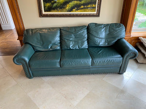 Rawhide Green Leather Sofa