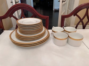 Nikko Fine China Gold Filigree Patra Thailand - Service for 4