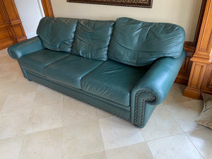 Rawhide Green Leather Sofa