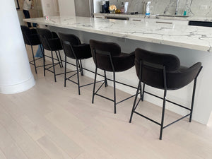 5 Black 'AZALEA MINK COUNTER STOOLS' from CB2