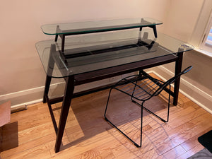 2-Tier Desk + Metal Wire Chair